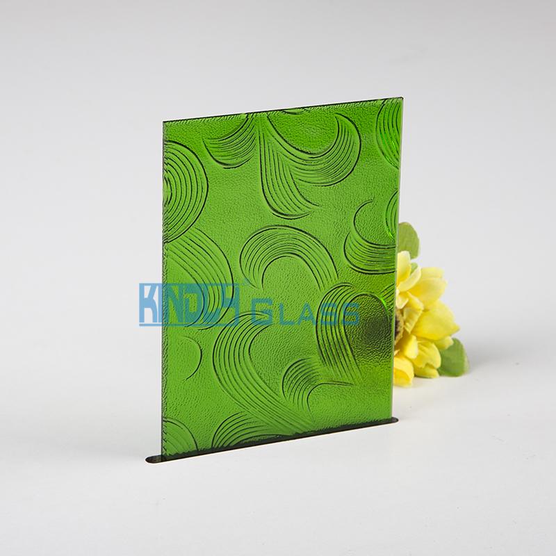 Green May Flower Patterned Glass